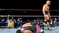 Owen kicks the leg out of brother Bret Hitman Hart's leg at the Royal Rumble 1994.
